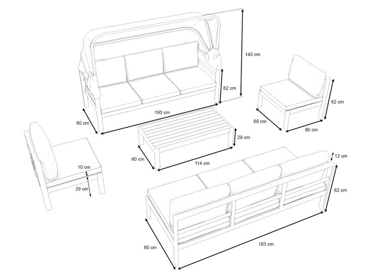 Product dimensions - Dario