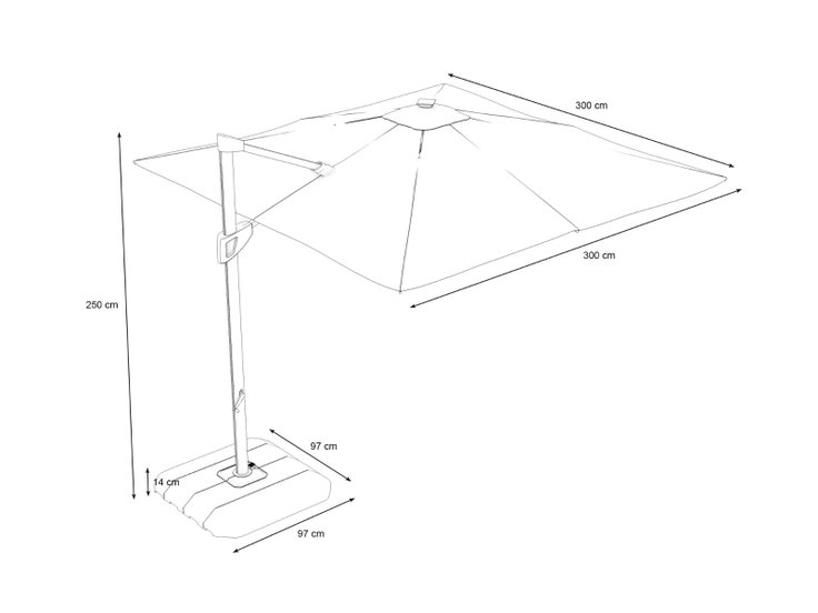 Product dimensions - Louvre with LED