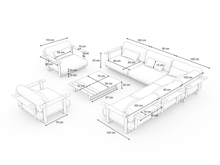 Product dimensions - Aura Lounge XL