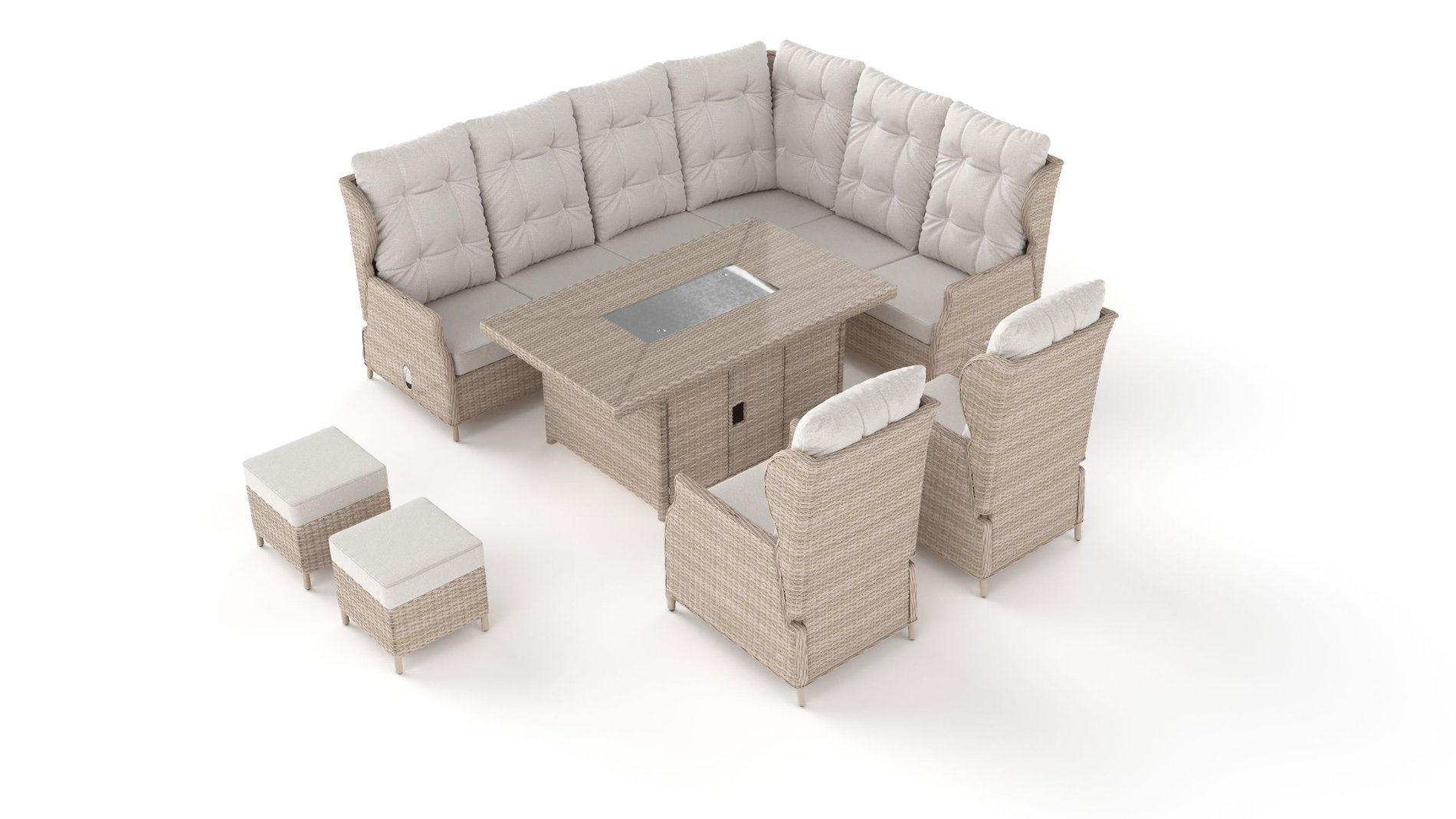 Bari XL with firepit-polyrattan_desert_line_sand