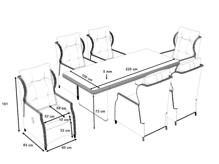 Product dimensions - Bariya L