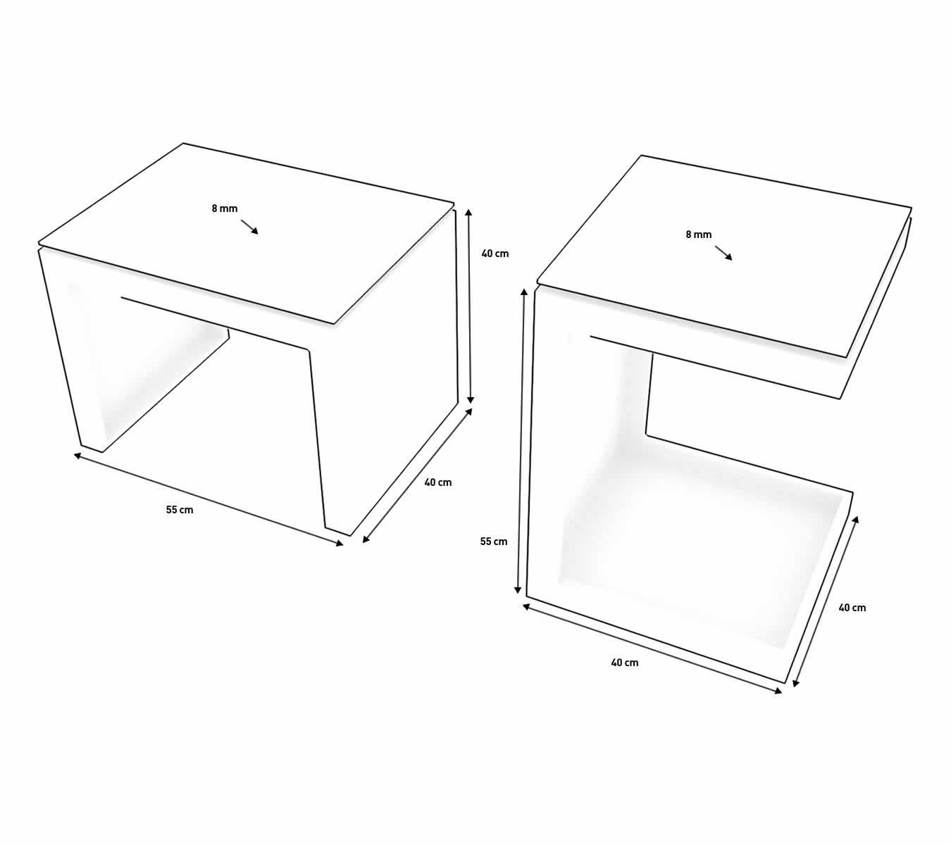 DOUBLE SIDE TABLE