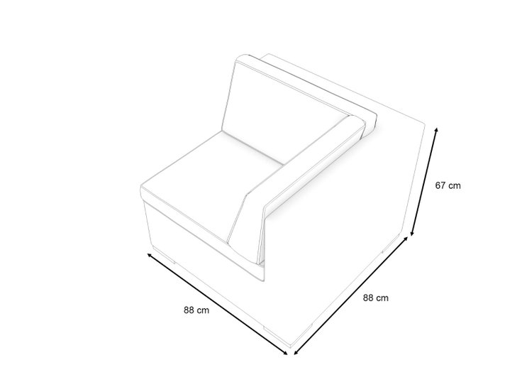 Product dimensions - Epona/Athena corner section