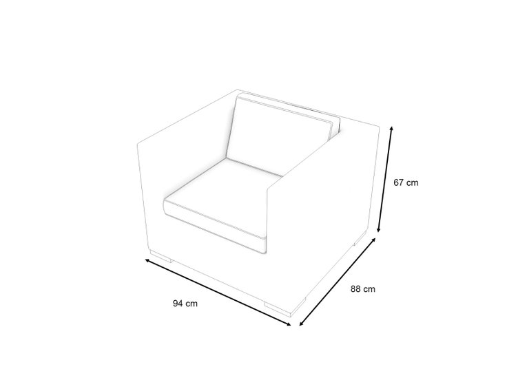 Product dimensions - Epona Armchair