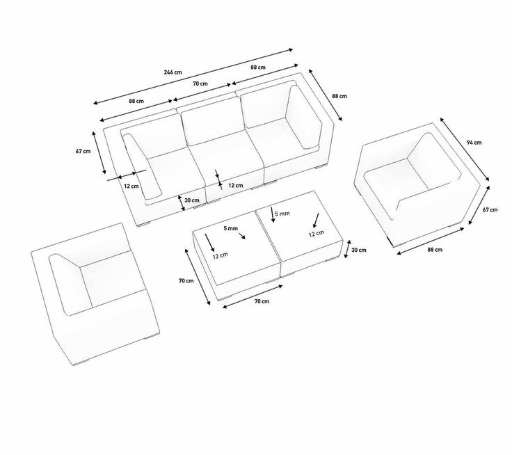 Product dimensions - Athena M