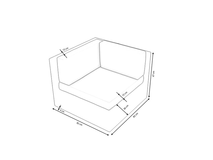 Product dimensions - Larentia corner section