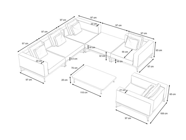 Product dimensions - Cordoba