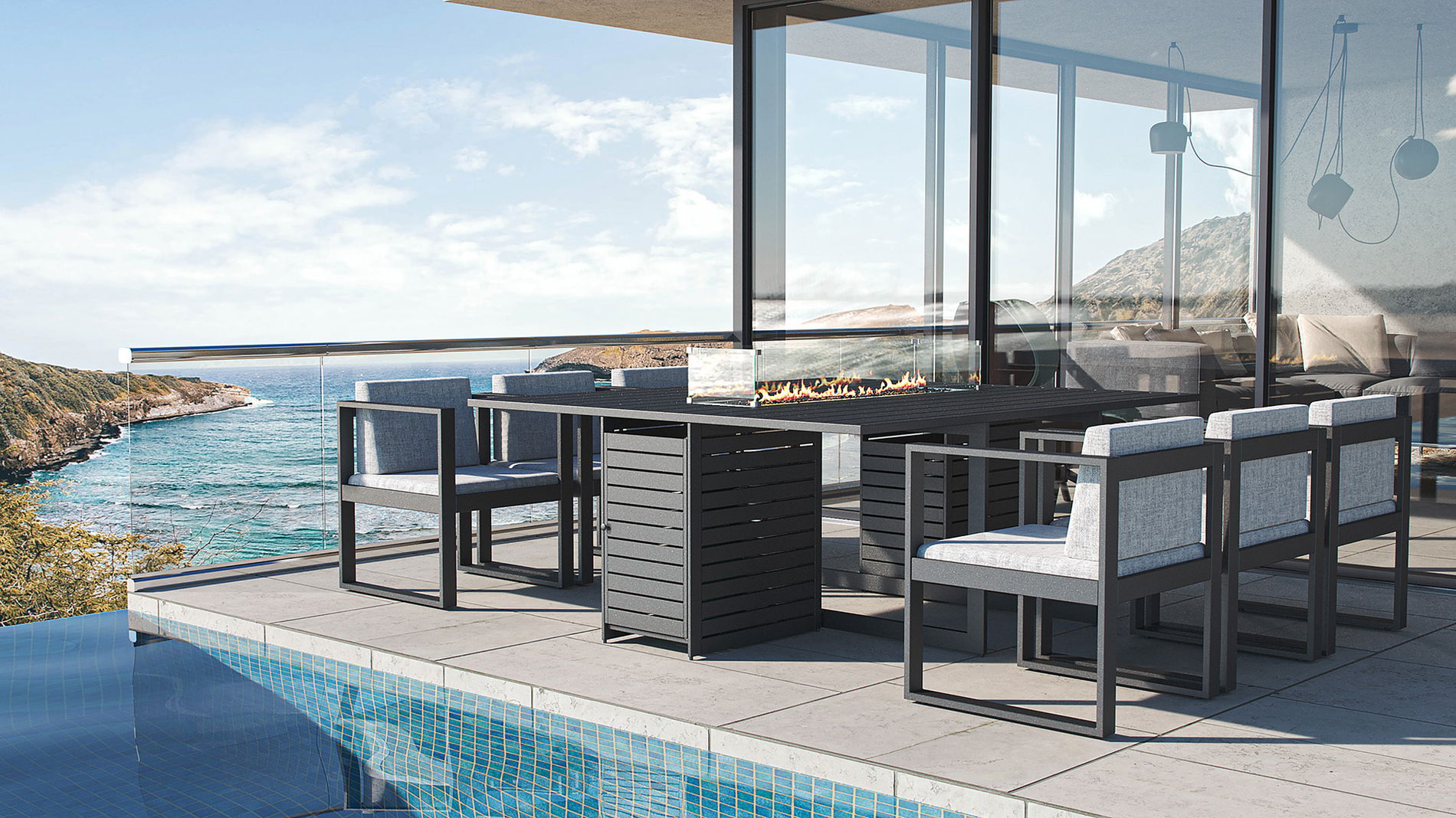 Ricardo with Firepit (Anthracite aluminium)