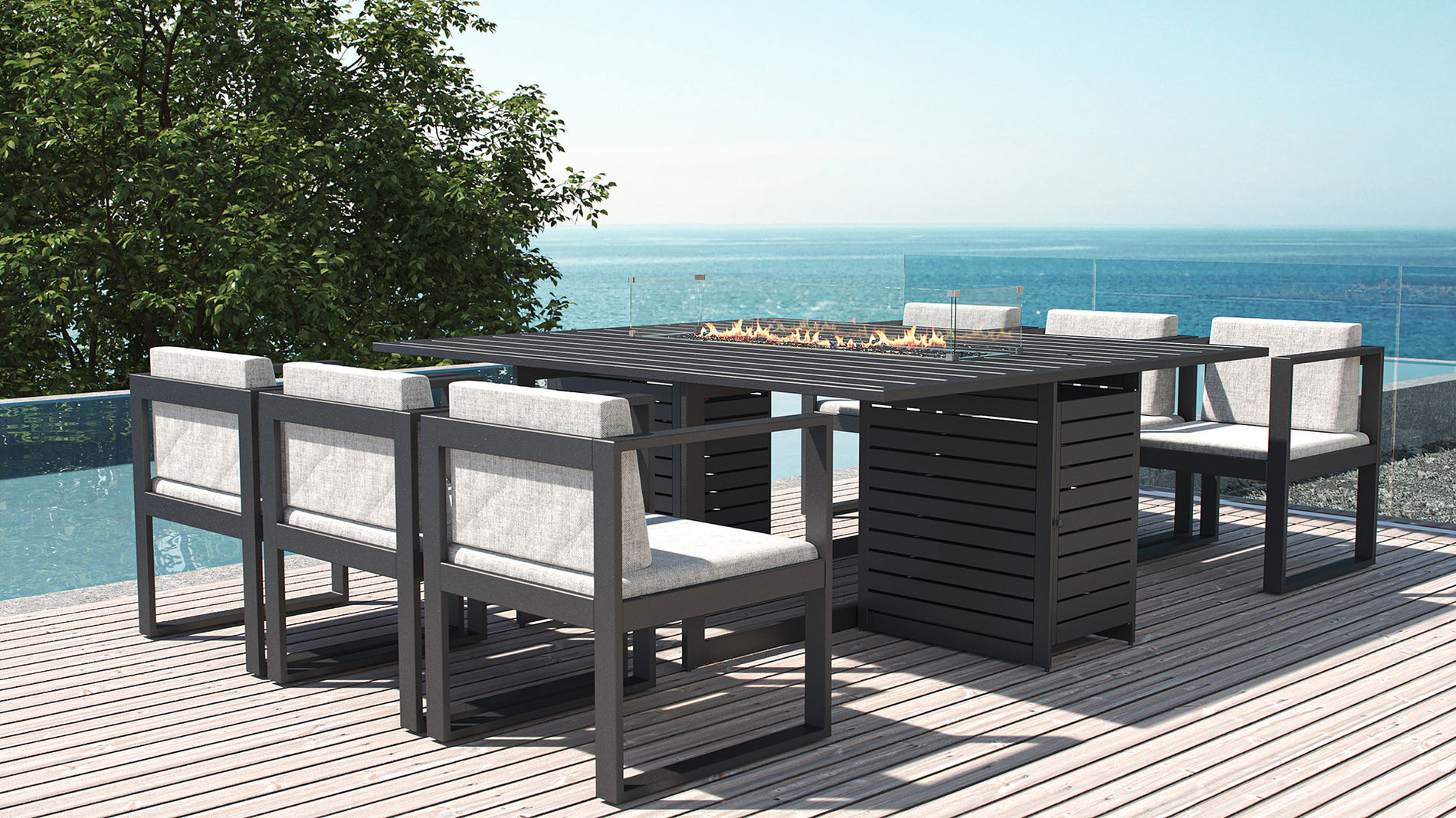 Ricardo with Firepit (Anthracite aluminium)