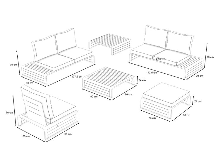 Product dimensions - Elora L