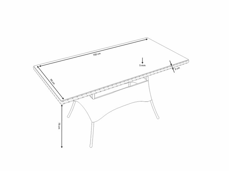 Product dimensions - Velia L Table